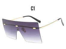 Load image into Gallery viewer, Oversized Square Mirror Sunglasses Rimless