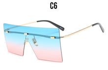 Load image into Gallery viewer, Oversized Square Mirror Sunglasses Rimless