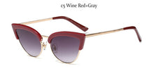 Load image into Gallery viewer, Cat Eye Half Frame Sunglasses